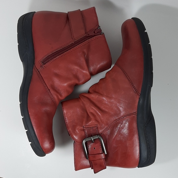 clarks red ankle boots